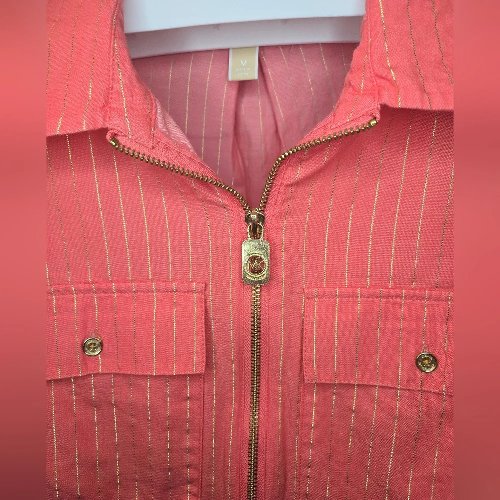 Michael Kors Melon Blouse‎ with Gold Metallic Details
